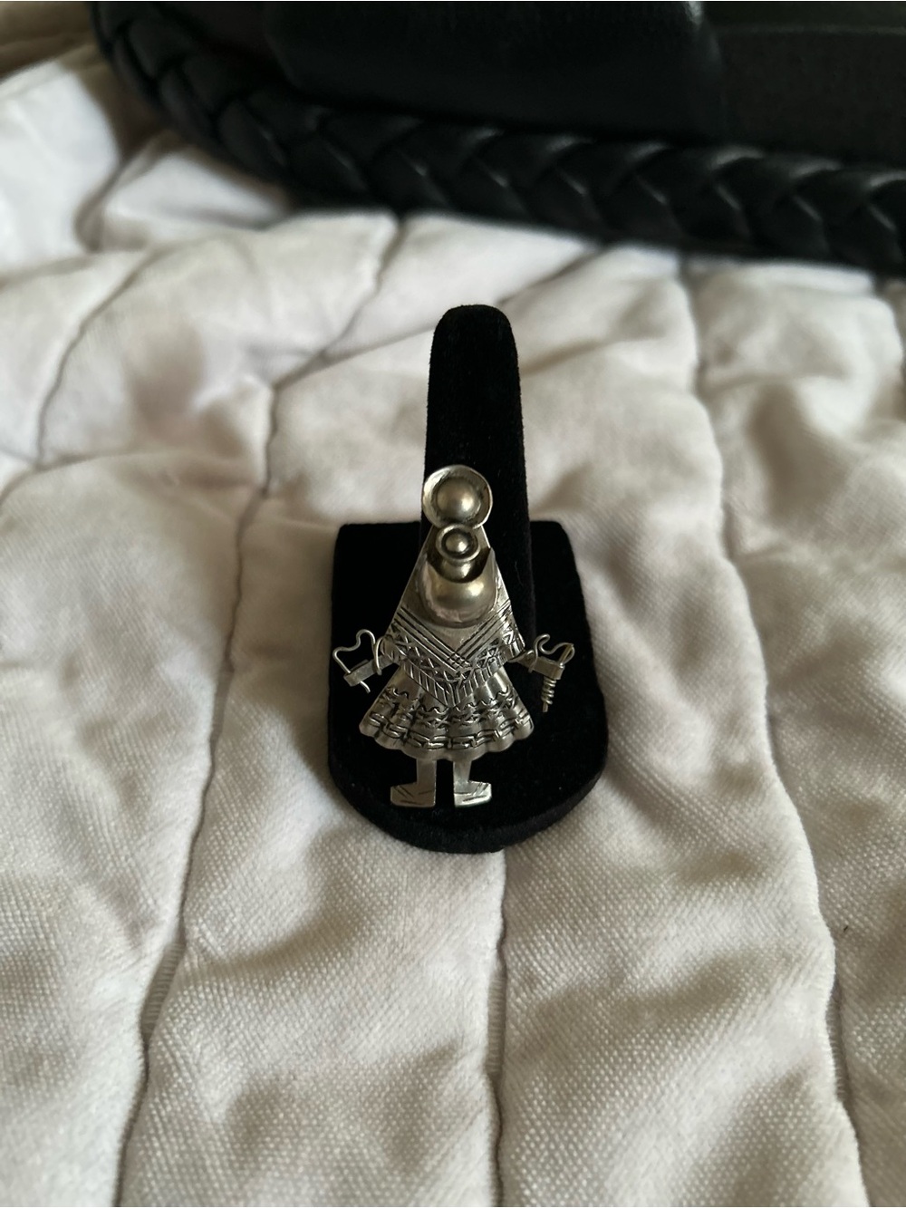 Sterling Silver Dancing Girl Brooch - Silver Tone